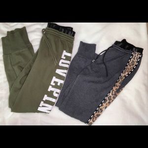 2 pink cotton joggers